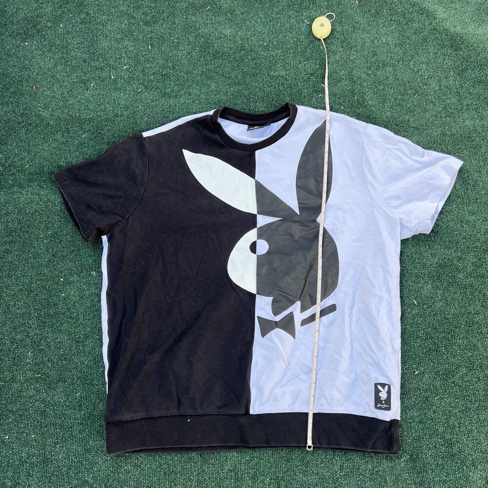 Playboy x Sean John Split Bunny Graphic T Shirt Mens 2XL Black White